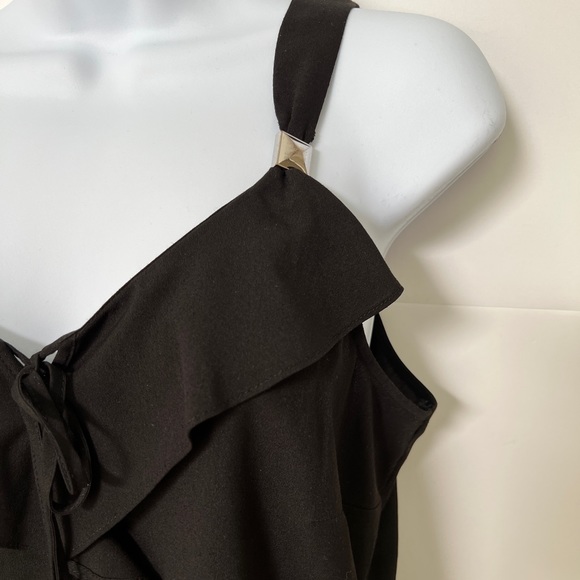 WHBM Black Ruffle Top - Picture 3 of 5